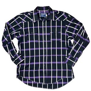 💖 Vintage 90s Wrangler Pearl Snap Long Sleeve Button Down